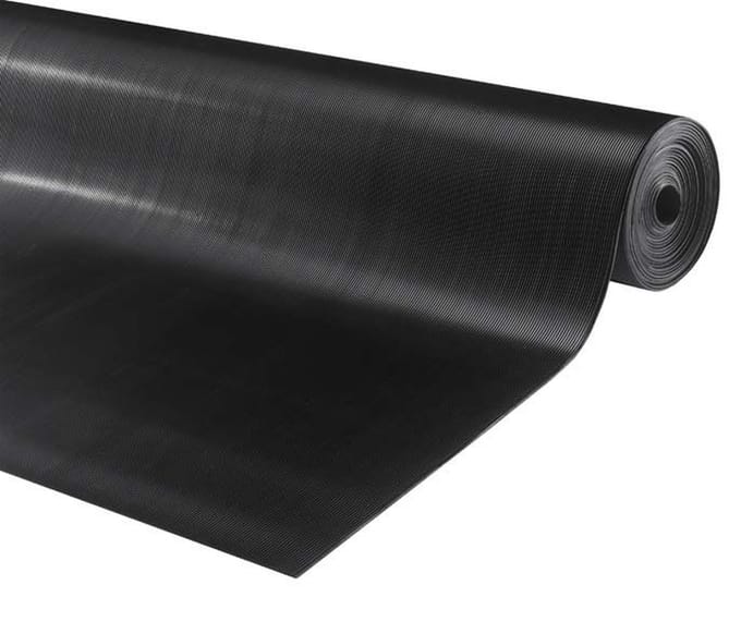 IVOL Rubbermat op rol - fijne ribbel - Dikte 3mm - Breedte 40 cm - Rubber loper - 1m