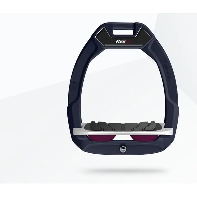 Veiligheidspedalen voor paardrijden Schuin Grip Aluminium/grijs/paars Flex-On Safe-On