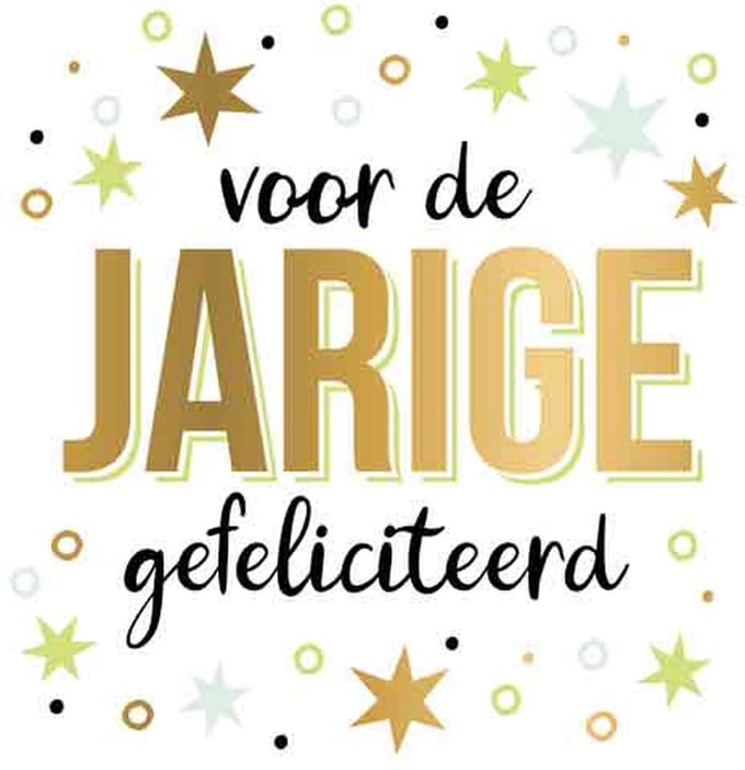 Wenskaart XL - Voor De Jarige - Gouden Envelop - Per Stuk