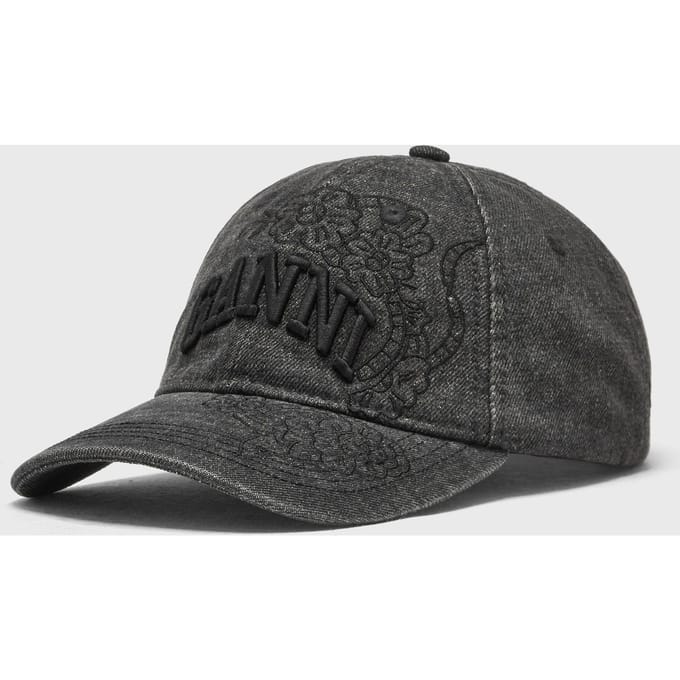 Washed Embroidery Denim Cap