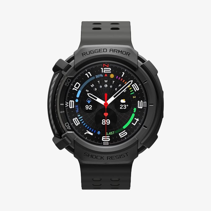 Spigen Rugged Armor - matte black - Samsung Galaxy Watch 8 Classic (46mm)