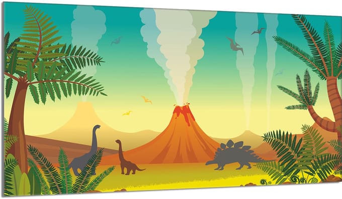 TMK ArtDeko Serie - Glas Beschermplaat - 90x52 cm - Vulkaan
