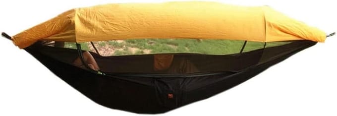 Kampeerhangmat - Dubbele hangmat - Buiten ontspannen - Met muggennet - 290x140cm - Multicolor