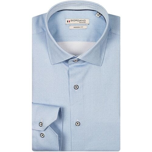Giordano Overhemd Maggiore Satin Stretch Dobby Pattern Licht Blauw / male