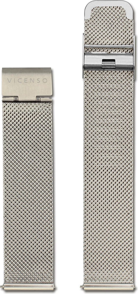 VICENSO STALEN HORLOGEBAND VIS013 ZILVER/ZILVER 20 MM
