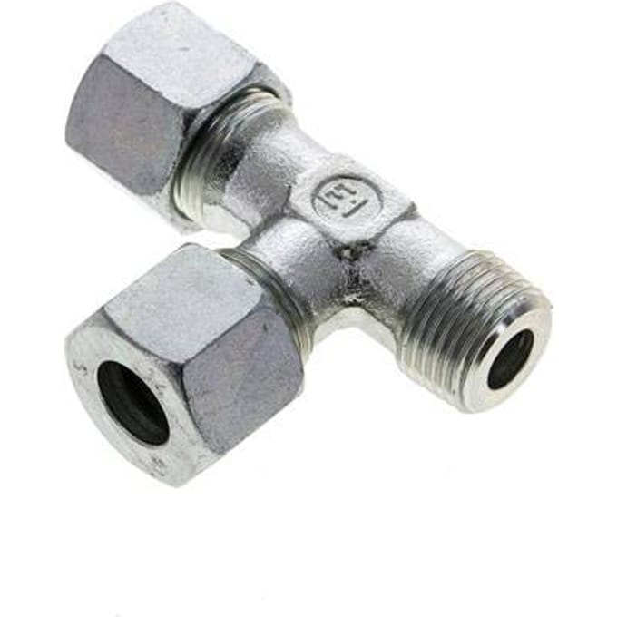 14S & R1/2'' Verzinkt Stalen L-Snijringkoppeling Buitendraad 630bar ISO 8434-1