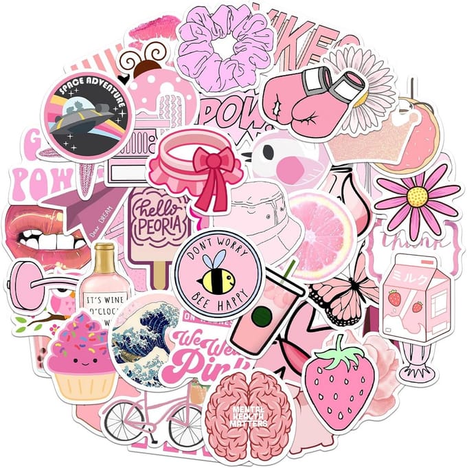 100 Coquette Stickers - Mooie Roze Esthetische Decals voor Verjaardagsdecoratie