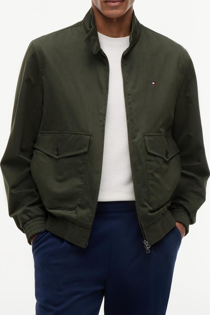Tommy Hilfiger Cotton Harrington Eclipse Green Größe: S | Bomberjacken Outlet | Herren | Grün