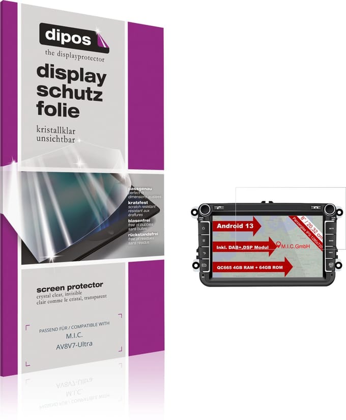 dipos – 2x Beschermfolie geschikt voor M.I.C. AV8V7-Ultra | Krasbestendige & heldere Screenprotector Ultra-Thin