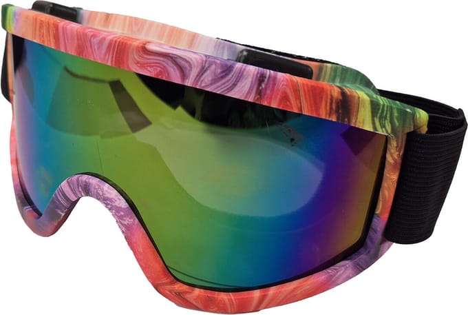 Skibril Sanne met Regenboog Olieglas