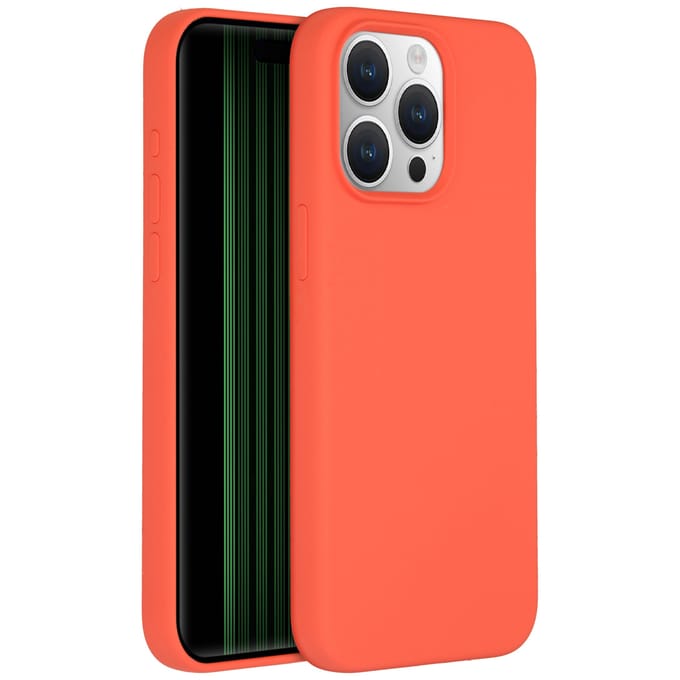 Accezz Hoesje - Geschikt voor Apple iPhone 15 Pro Max - Liquid Silicone Backcover - Nectarine