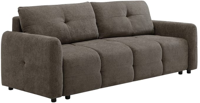 Vente-unique Driezitsslaapbank in getextureerde taupe stof ZAREMI