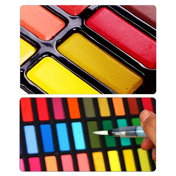 36 aquarelverfset met 1 * penseel / 2 * vulpen / 1 * afdrukken van boekkunst