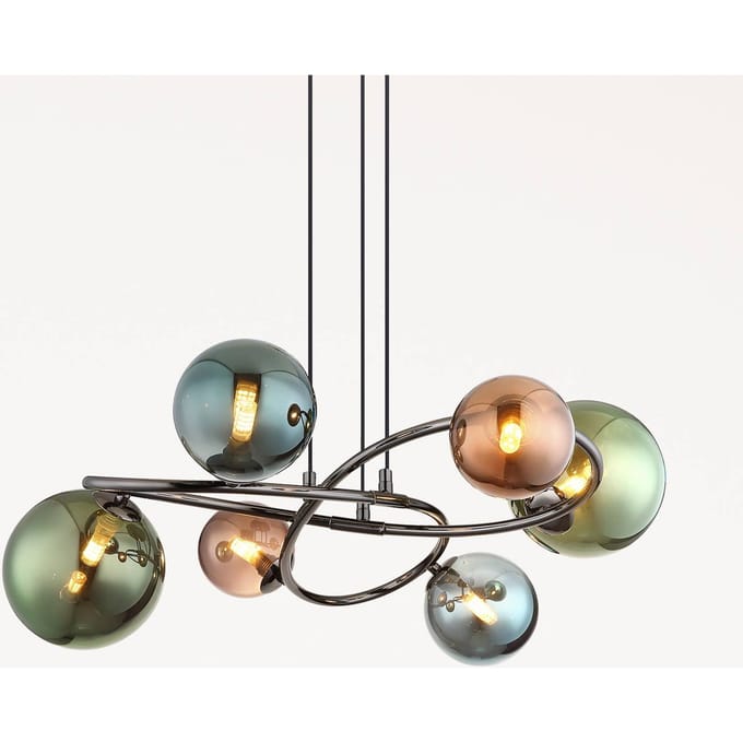 Globo - hanglamp - RIHA - multicolor - glas - Ø 65cm - G9 - 56142-6H