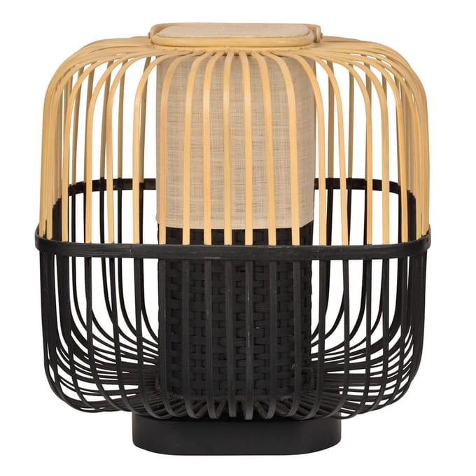 Forestier Bamboo Square M tafellamp in zwart