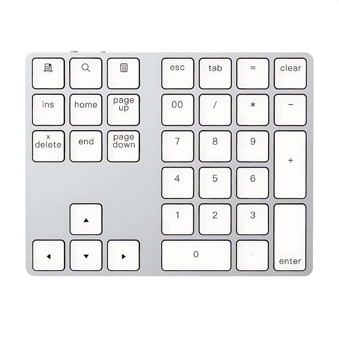iMounts Numeriek Toetsenbord draadloos Numpad - Bluetooth - USB C - Apple en Windows - Zilver