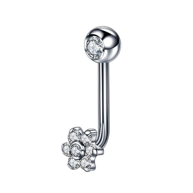 Piercing titanium bloem wit 1.6x11 - LMPiercings