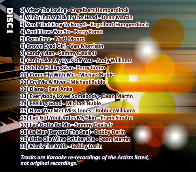 Grote Karaoke Hits van Crooners - Dubbel CD+G Pakket met 40 Top Nummers