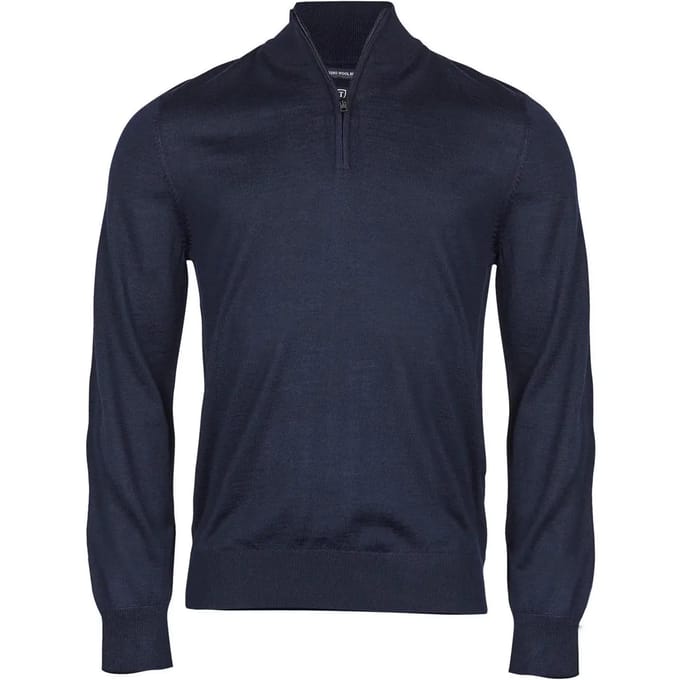 Hoge kraag pull met rits half Tee Jays