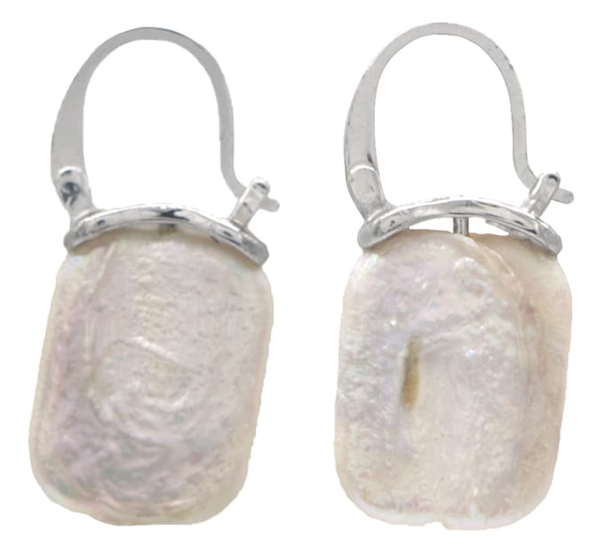 Oorbellen Parelmoer - RVS - 3x1,2 cm - Zilverkleurig