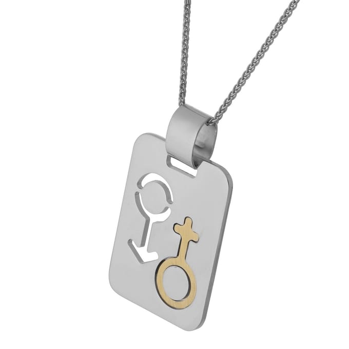 Orphelia Hanger + Ketting Symbol Bicolor ZH-4281