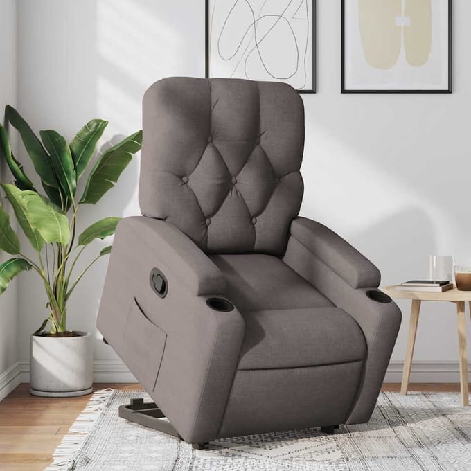 Vidaxl Verstelbare Fauteuil, Kleur Taupe, Bekleed met Stof