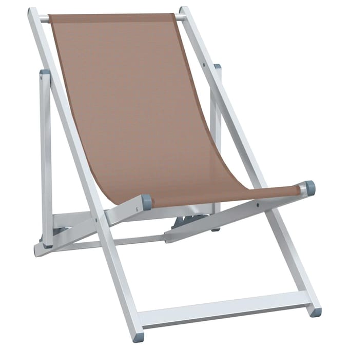 vidaXL - Opklapbare - stoelen, - 2 - stuks, - bruin - aluminium - en - textilene.