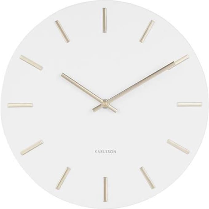 Karlsson Wandklok Charm - Wit/Goud - Ø30cm - Wandklok Scandinavisch