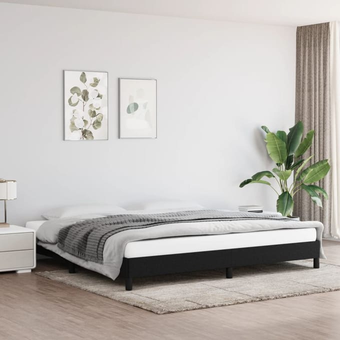 vidaXL - Bedframe - zonder - matras - stof - zwart - 200x200 - cm