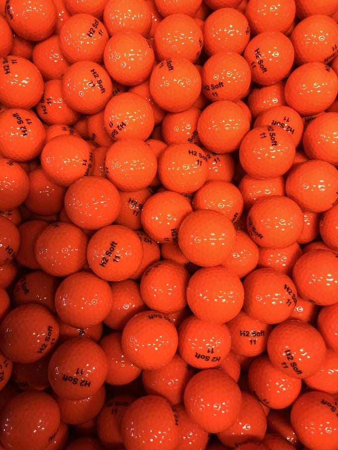 Nieuwe H2 XL Golfballen Oranje 25stuks