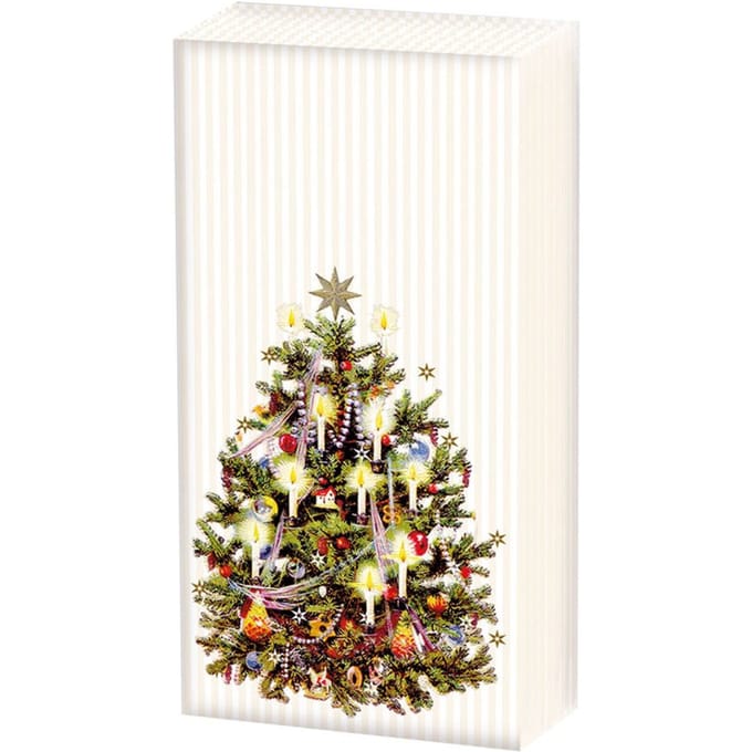 Zakdoeken X-mas tree cream - Ambiente - 21x21 cm