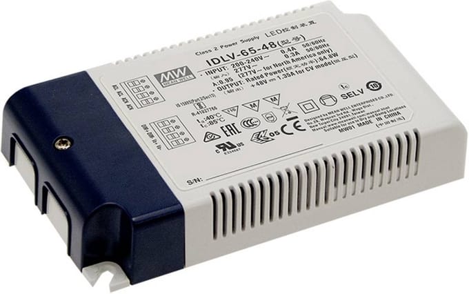 Mean Well IDLV-65-24 LED-driver Constante spanning 57.6 W 2.4 A 24 V/DC Dimbaar, Overbelastingsbescherming, Overspannin