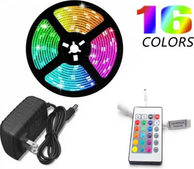 LED-strip - 5 meter - incl. afstandsbediening - Multi-colour 24 key