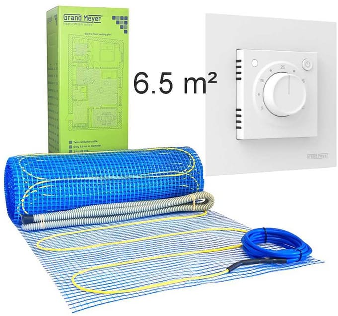 Vloerverwarmingsset 6,5 m², 170 W/m² + MST-9 thermostaat