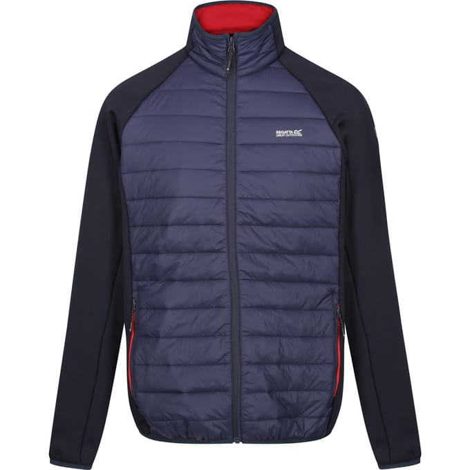 Regatta Heren Clumber IV Hybride Jas (Marine/gevaarlijk rood)