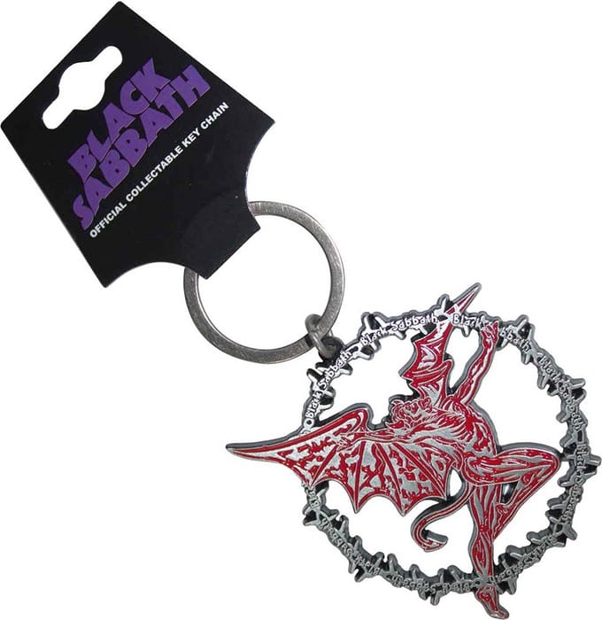 Black Sabbath - Daemon Ring Sleutelhanger - Zilverkleurig/Rood