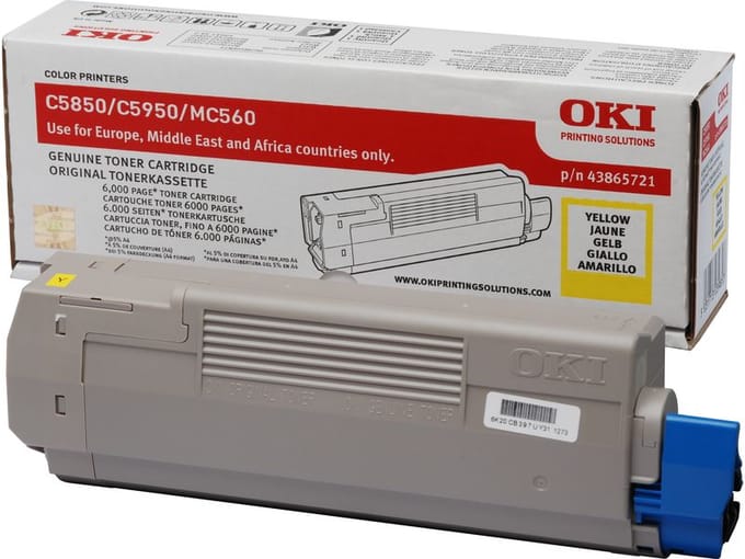 OKI 43865721 toner cartridge geel (origineel)