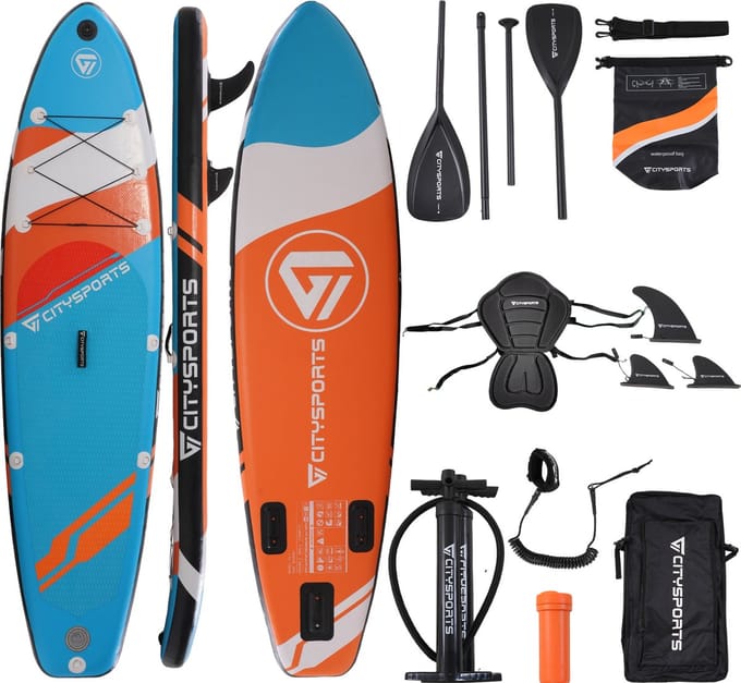 CITYSPORTS SUP Board - Paddle Board - Opblaasbaar Paddle Board - Verstelbare Peddel - Complete Set - 320 cm - Max. 160 kg