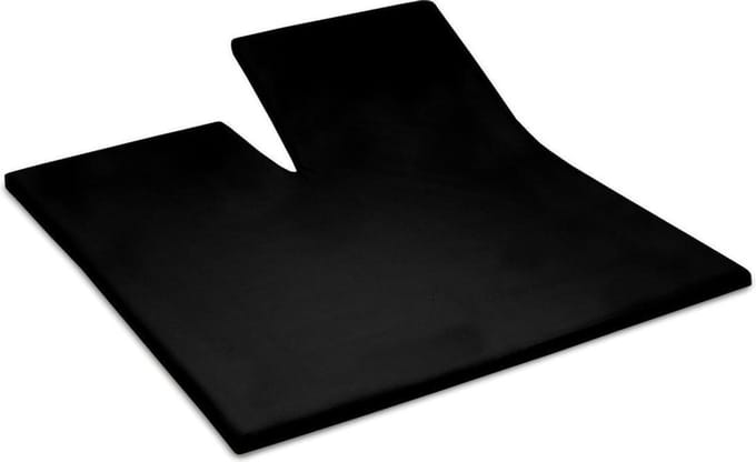 Cinderella Sundays - Topper hoeslaken met split (tot 15 cm)  - Satijn - 160x210 cm - Black