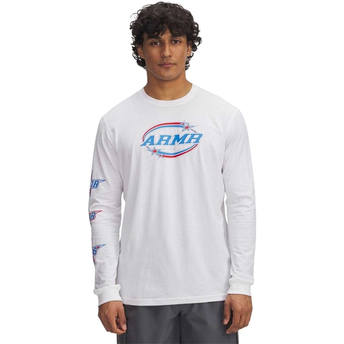 Under Armour Heren Stacked Stars Langsleeve T-Shirt (Wit)