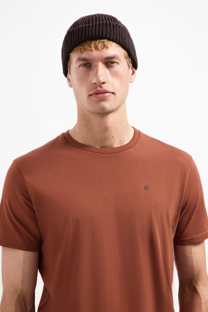 No Excess T-shirt Crewneck Solid Basic Terra Größe: XL | Basic T-Shirts Outlet | Herren