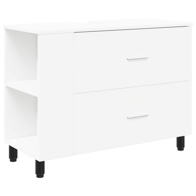 vidaXL - Badkamer - vaniteitsunit - Wit - 80 - x - 35 - x - 60 - cm - Bewerkt - hout