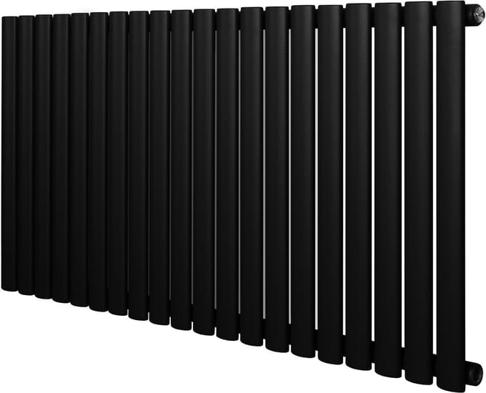 Ovale design radiator - 1 kolom - 600x1200 mm - zwart