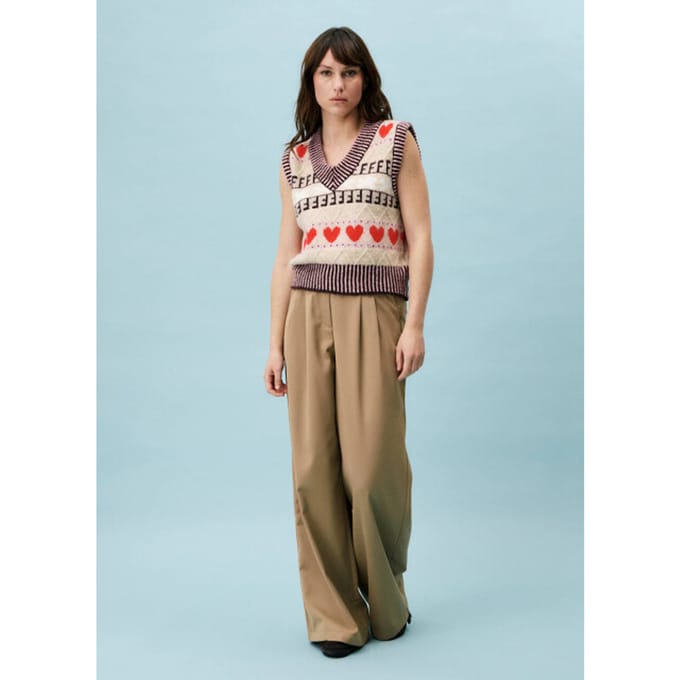 FRNCH Apollon pantalon wide-leg beige