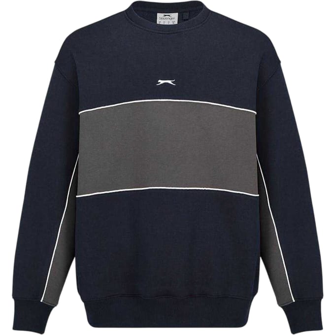 Slazenger Heren Fleece Sweatshirt met ronde hals (Marine/Rook)