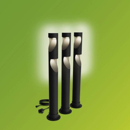 Philips Desi GardenLink - 3-pack - Sokkellamp - 24V - Warm wit licht; 2700K - Zwart - Tuinpadverlichting