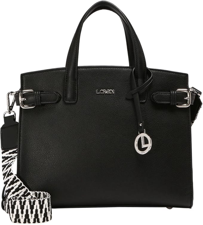 L.CREDI Handtas Schoudertas Isante Handle Bag Black Zwart