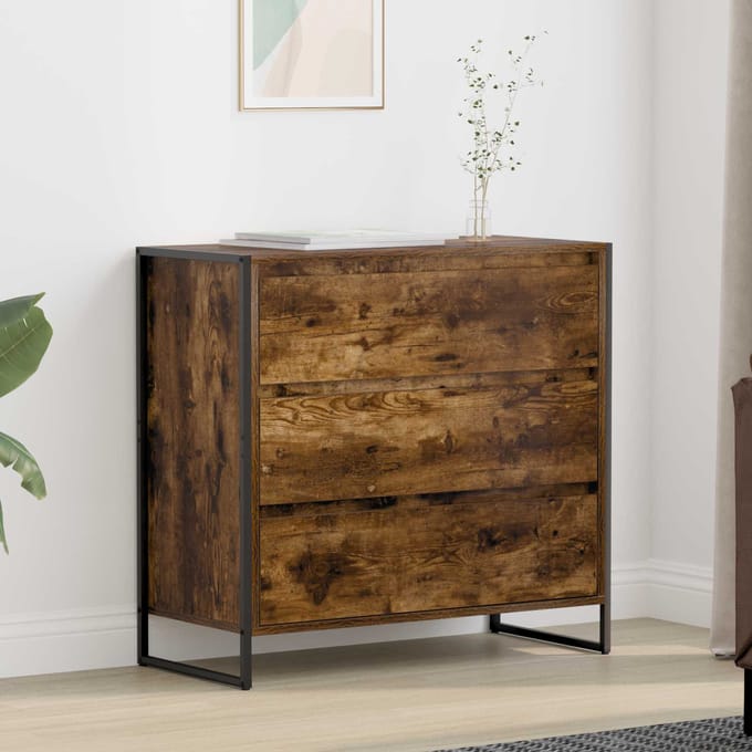 vidaXL - Dressoir - Rook - Eik - 79 - x - 36 - x - 75.5 - cm - Bewerkt - hout