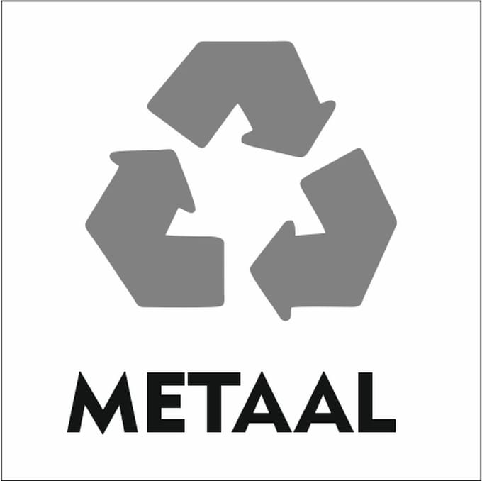 CombiCraft Bordje Afval Recycle Metaal - 10x10 cm