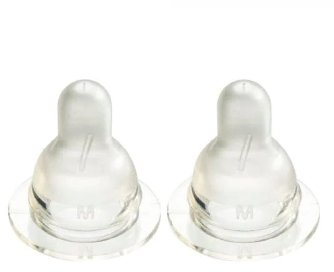 Difrax - Flessenspeen Natural Medium - 2 x 2 stuks - Voordeelverpakking